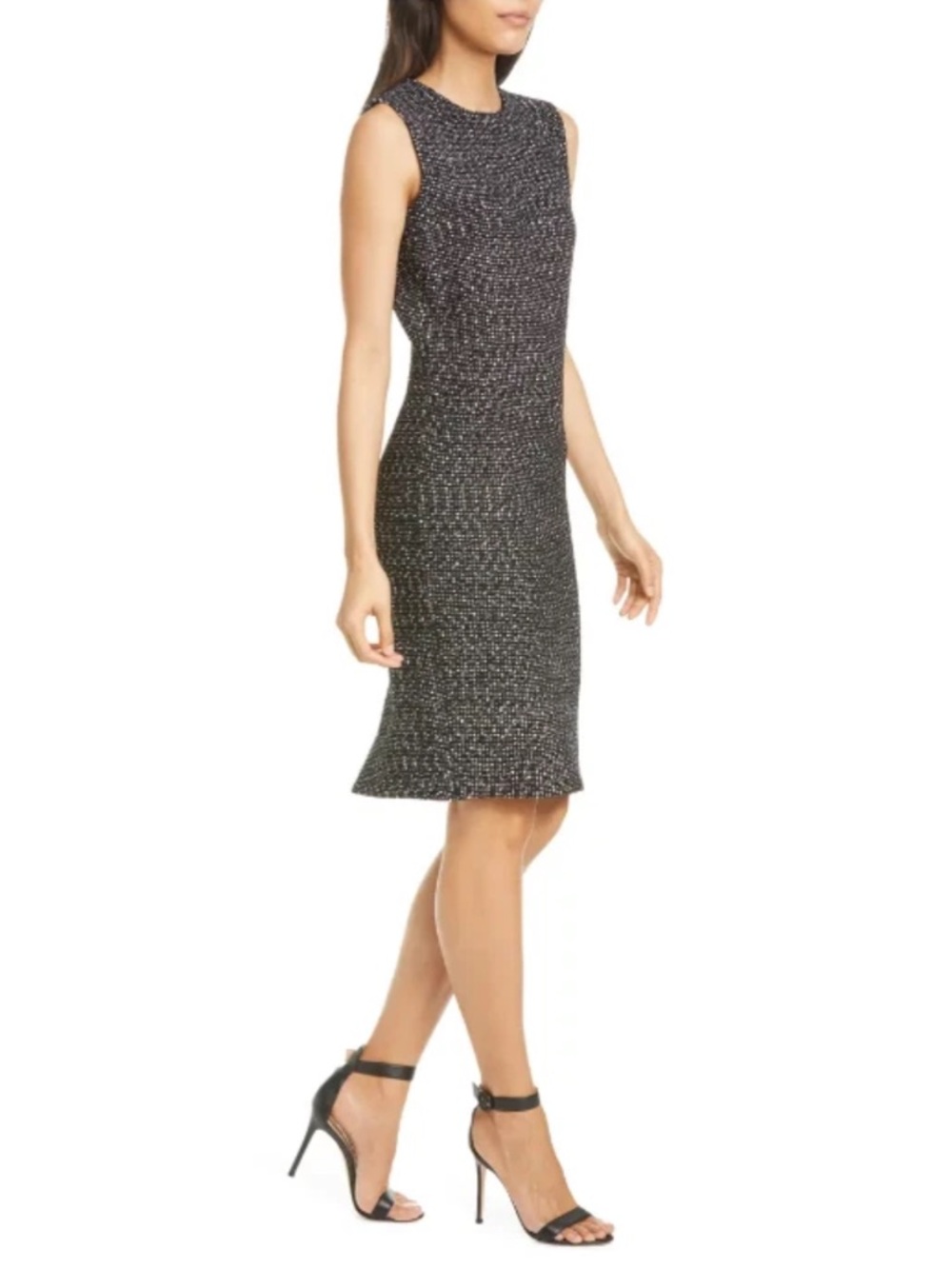 St. John Collection Marled Ribbon Tweed Knit
Sheath Black - Size 8